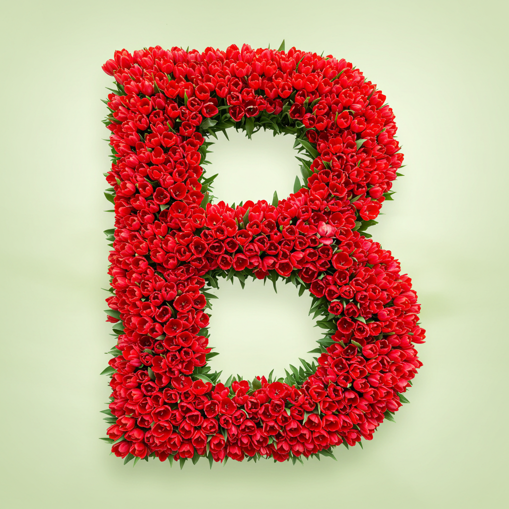 Red tulips — letter B