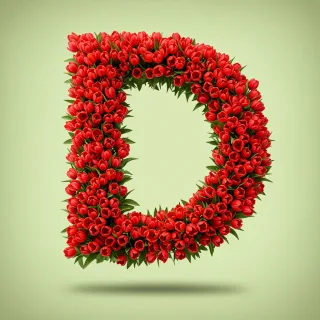Red tulips — letter D