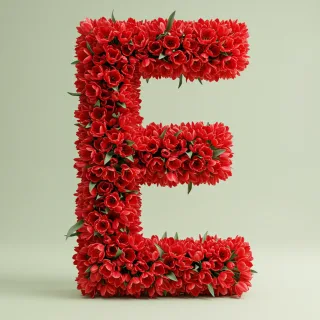 Red tulips — letter E