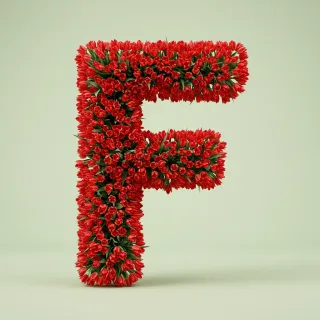 Red tulips — letter F