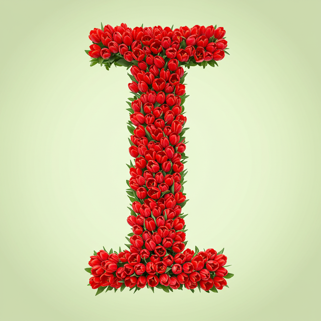 Red tulips — letter I