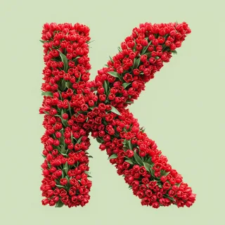 Red tulips — letter K