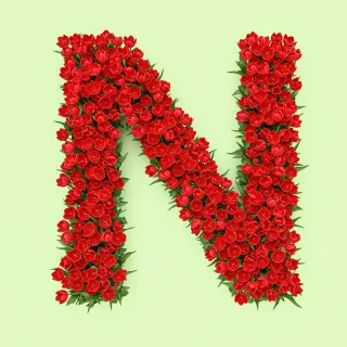 Red tulips — letter N