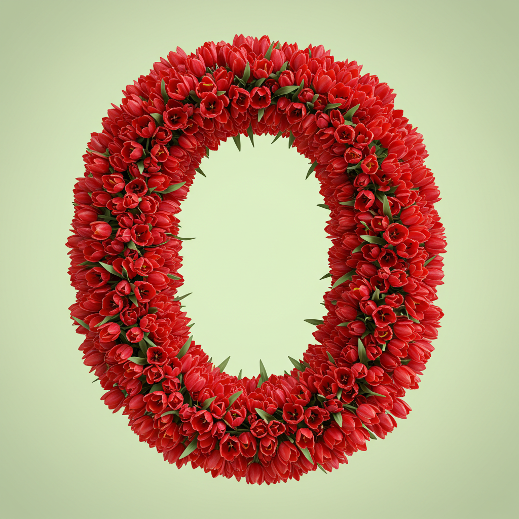 Red tulips — letter O