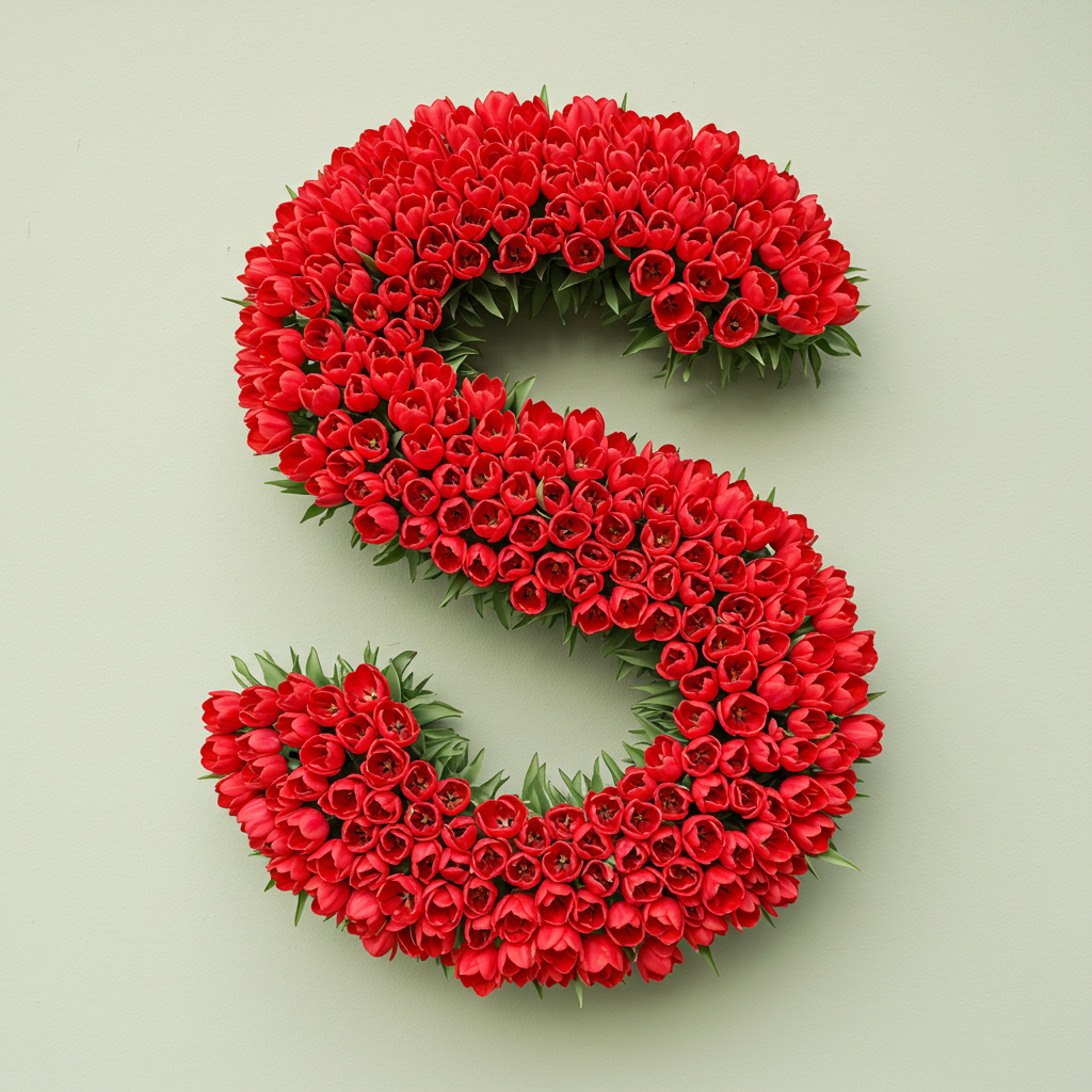 Red tulips — letter S
