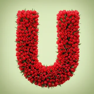 Red tulips — letter U