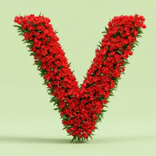 Red tulips — letter V