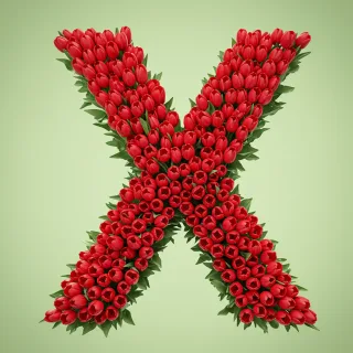 Red tulips — letter X