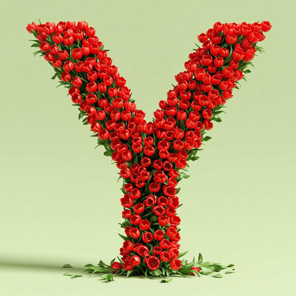 Red tulips — letter Y
