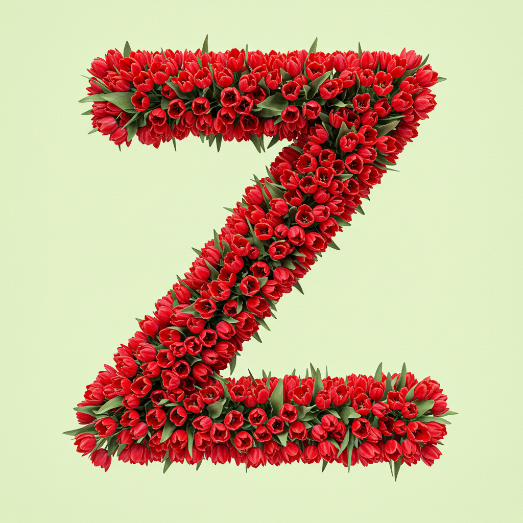 Red tulips — letter Z