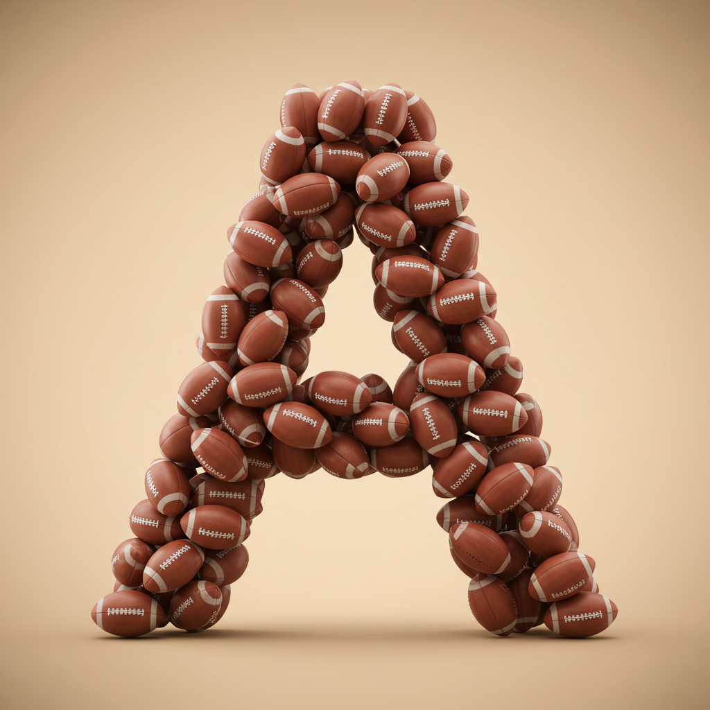 Rugby balls — letter A