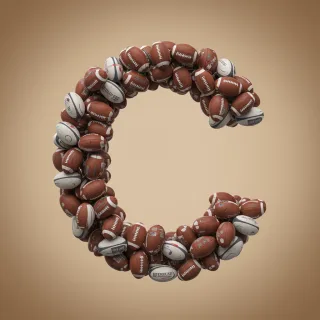 Rugby balls — letter C (variant 2)