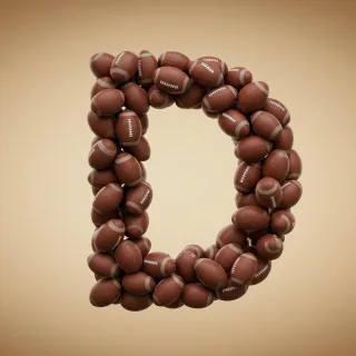 Rugby balls — letter D