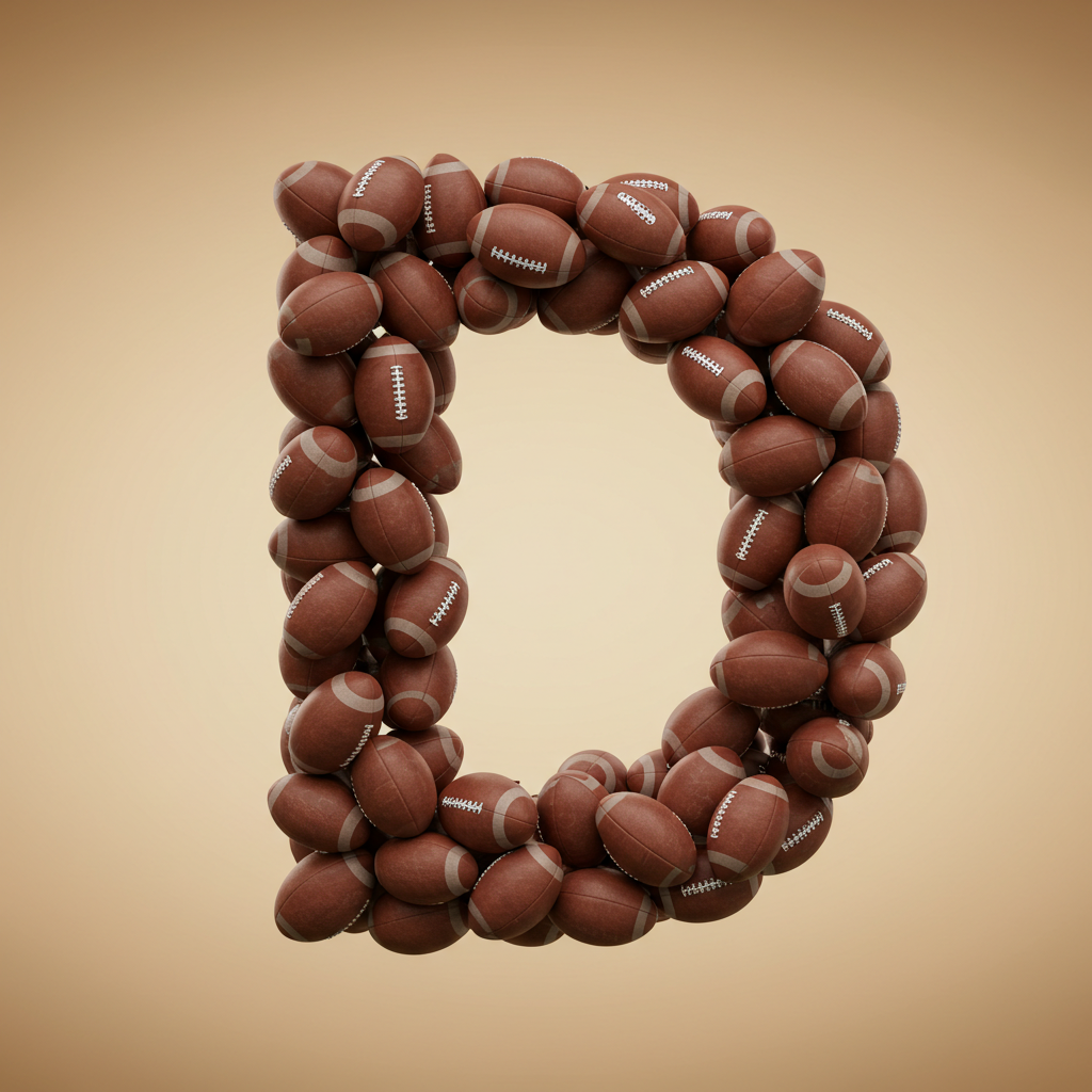 Rugby balls — letter D