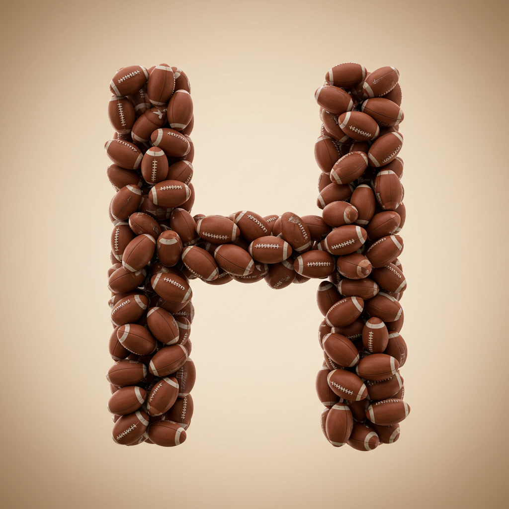 Rugby balls — letter H