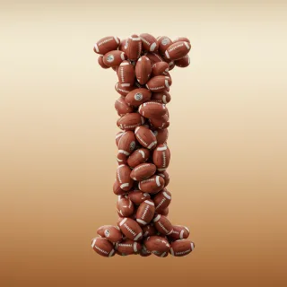 Rugby balls — letter I (variant 2)