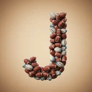 Rugby balls — letter J (variant 2)