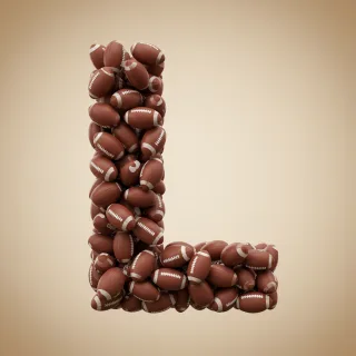 Rugby balls — letter L