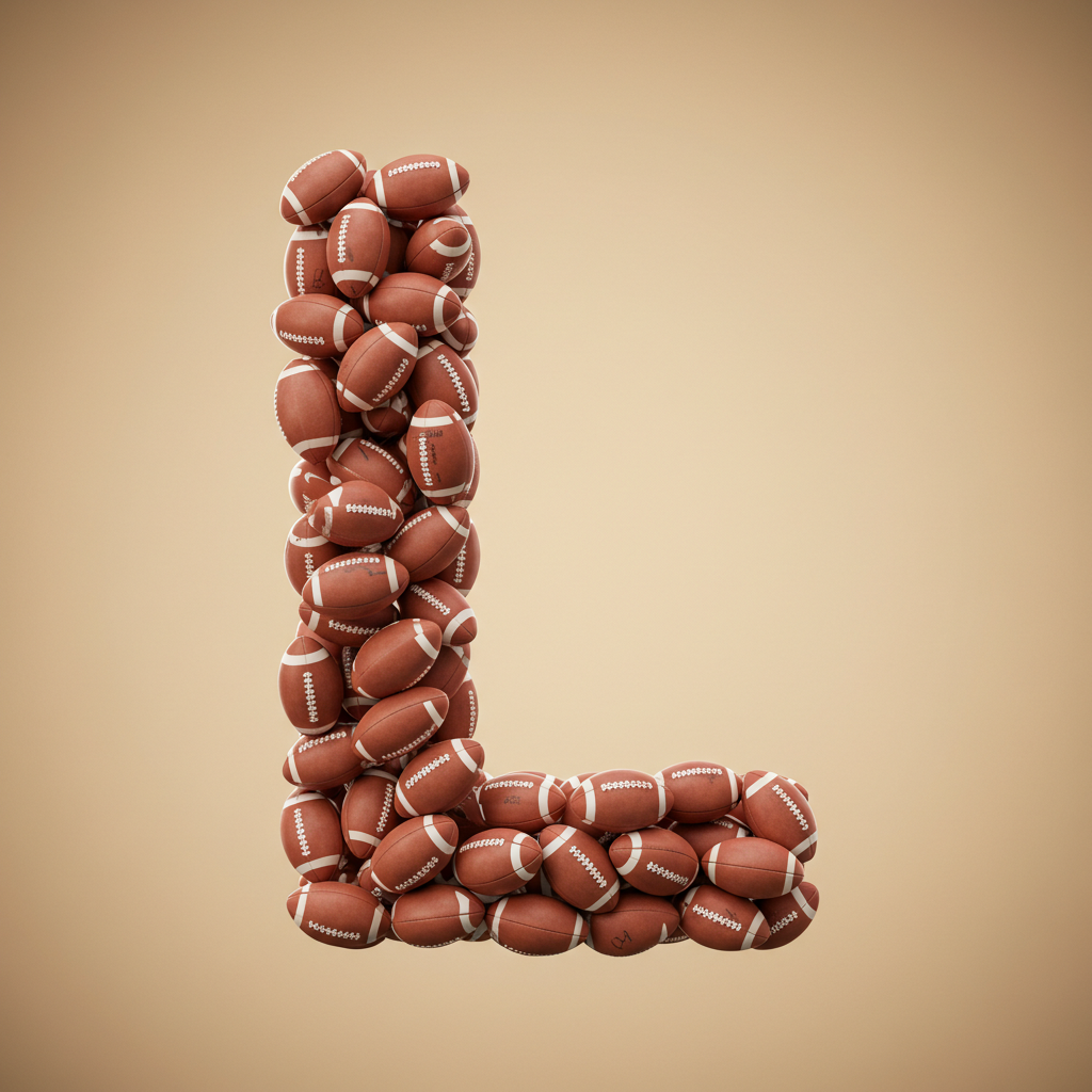 Rugby balls — letter L (variant 2)