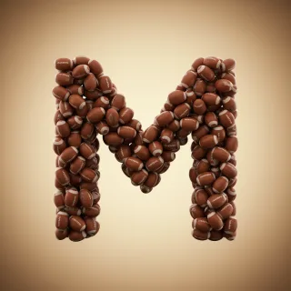 Rugby balls — letter M (variant 2)