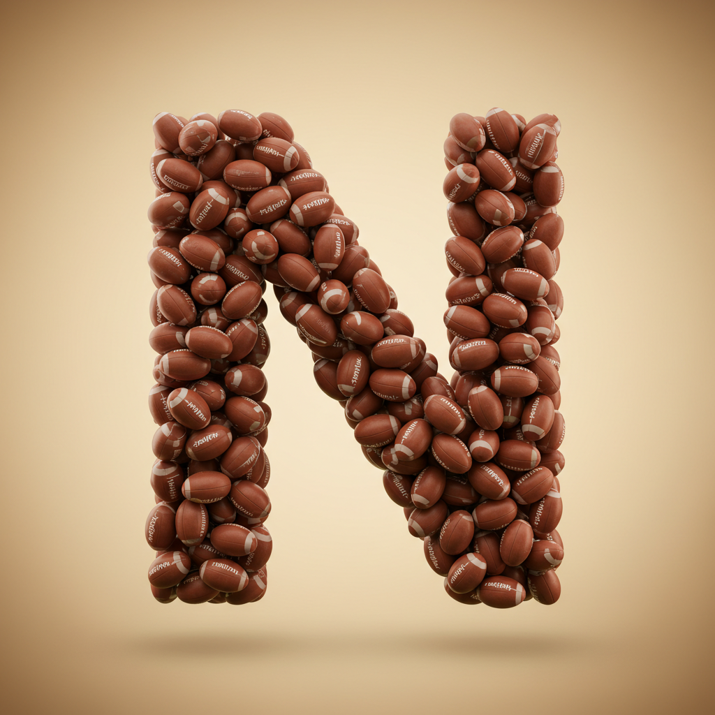 Rugby balls — letter N