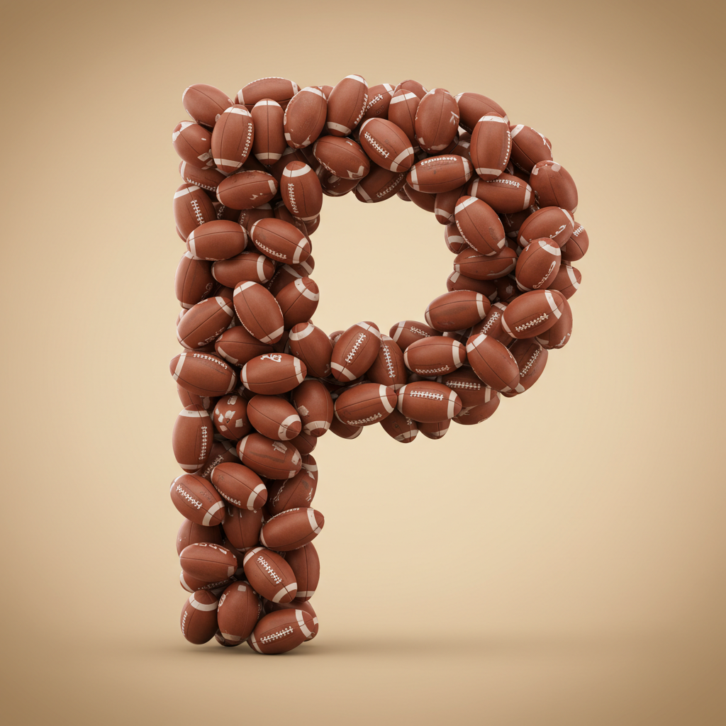 Rugby balls — letter P