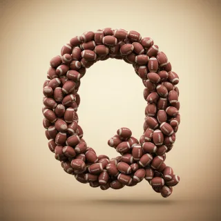 Rugby balls — letter Q