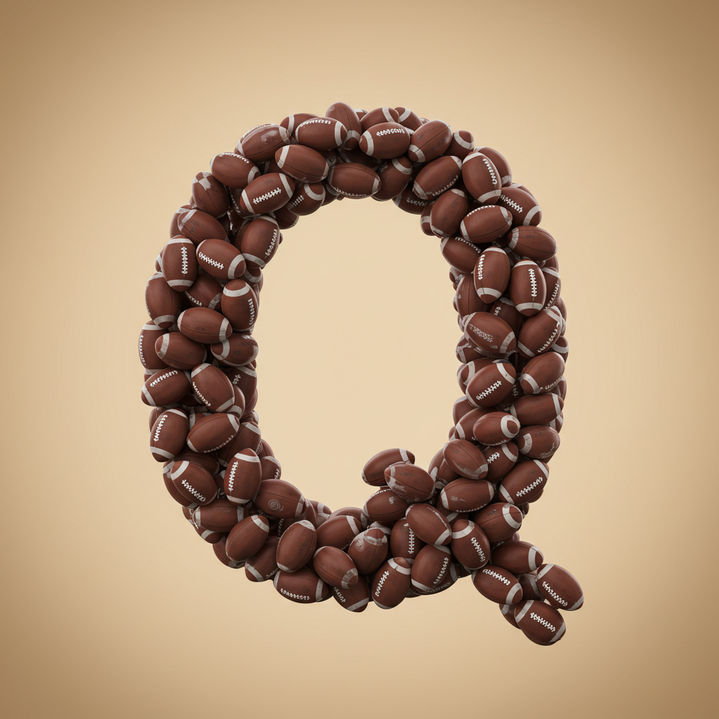 Rugby balls — letter Q (variant 2)