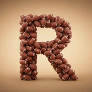 Rugby balls — letter R