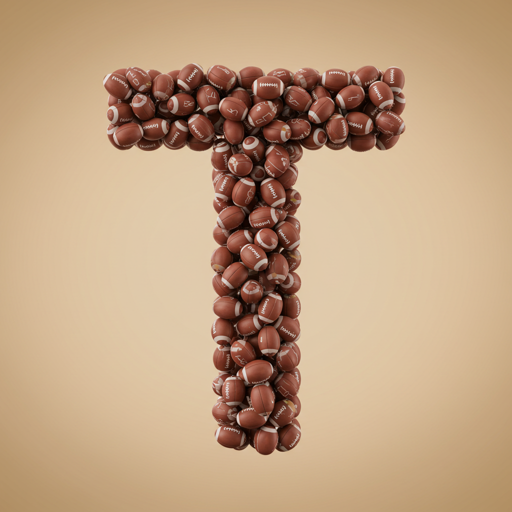 Rugby balls — letter T
