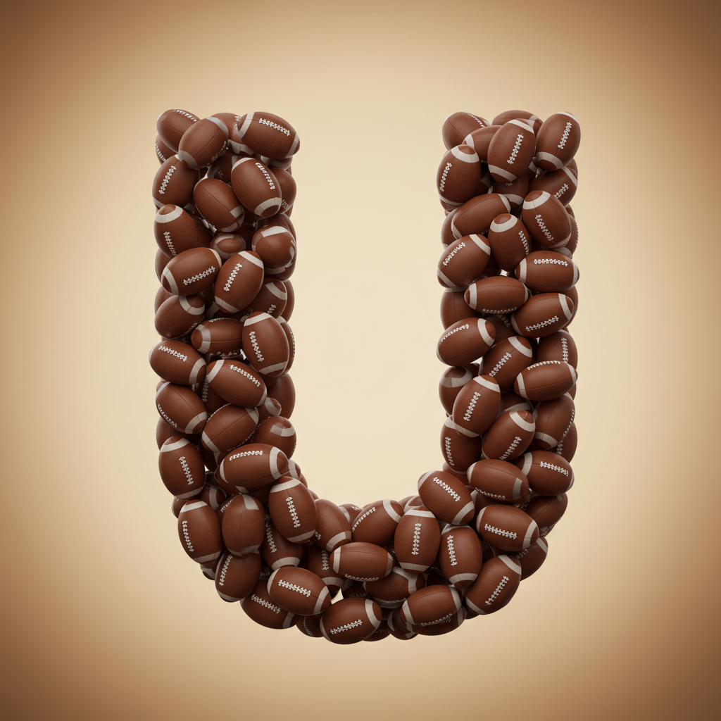 Rugby balls — letter U