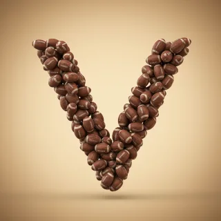 Rugby balls — letter V (variant 2)