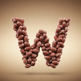 Rugby balls — letter W (variant 2)