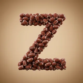 Rugby balls — letter Z