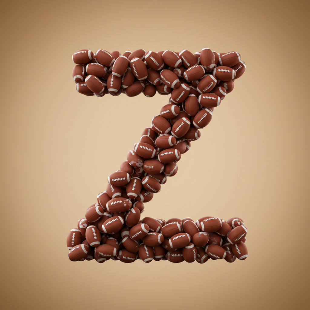 Rugby balls — letter Z
