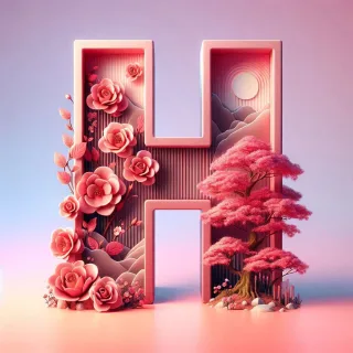 Sakura tree 2 — letter H (variant 2)