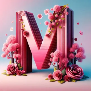 Sakura tree 2 — letter M (variant 2)