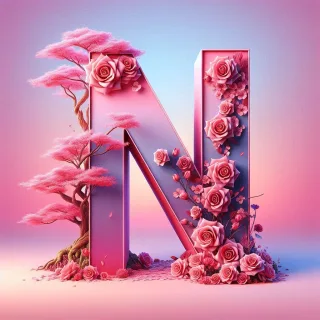 Sakura tree 2 — letter N (variant 2)
