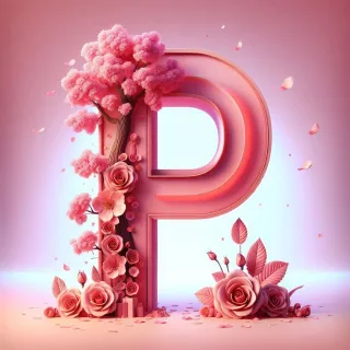 Sakura tree 2 — letter P (variant 2)