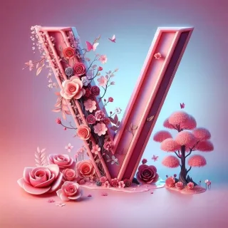 Sakura tree 2 — letter V (variant 2)