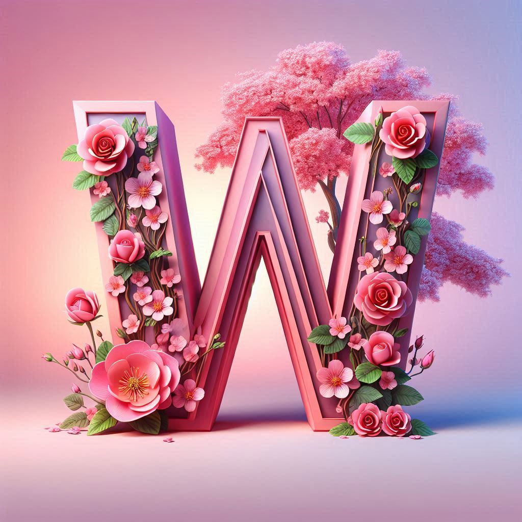 Sakura tree 2 — letter W (variant 2)