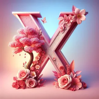Sakura tree 2 — letter X (variant 2)