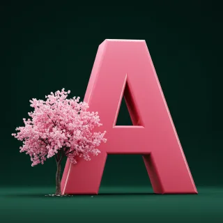 Sakura tree — letter A (variant 2)