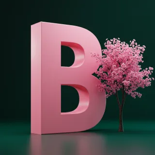 Sakura tree — letter B (variant 2)