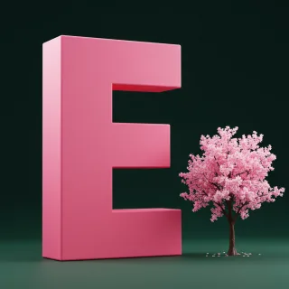 Sakura tree — letter E