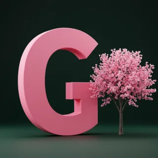 Sakura tree — letter G (variant 2)