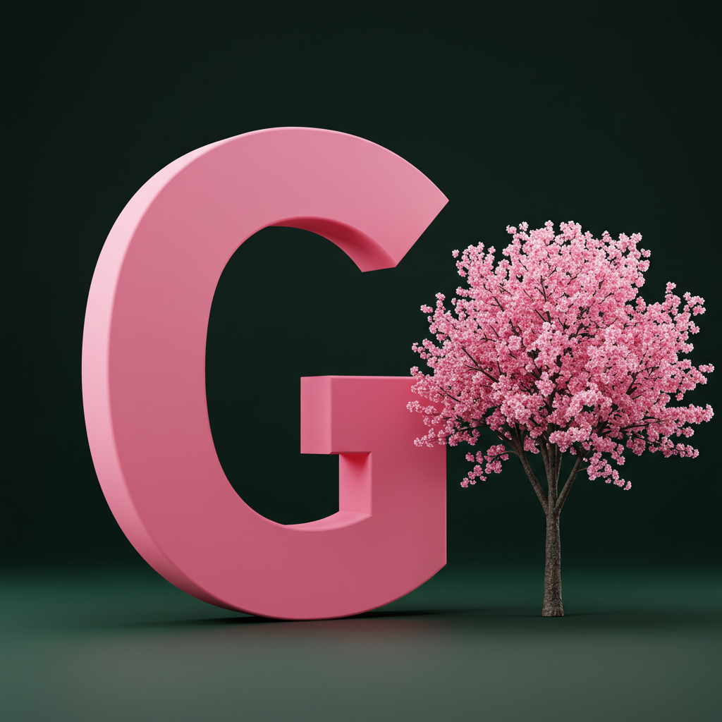 Sakura tree — letter G (variant 2)