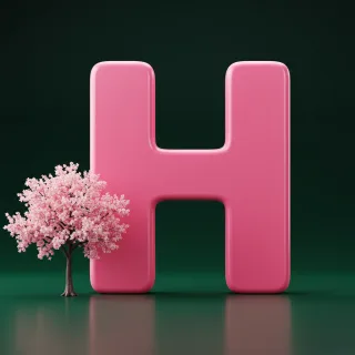 Sakura tree — letter H