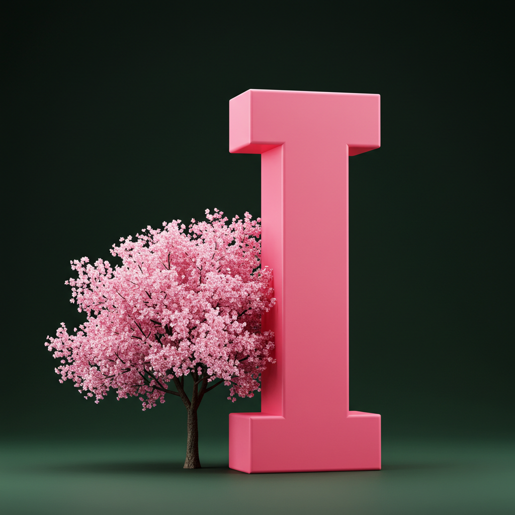 Sakura tree — letter I (variant 2)