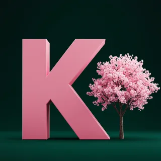 Sakura tree — letter K (variant 2)